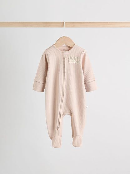 Blue Baby Slogan Sleepsuits 3 Pack (0-2yrs)