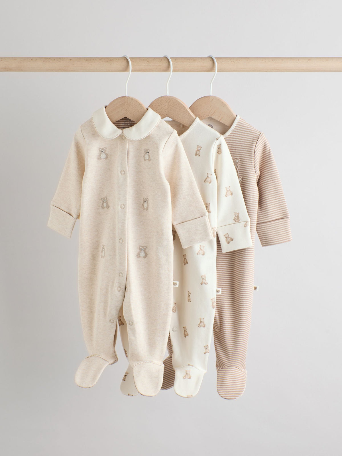 Dsiney Kidz - Neutral Collar Baby Sleepsuits 3 Pack (0-2yrs) image 1