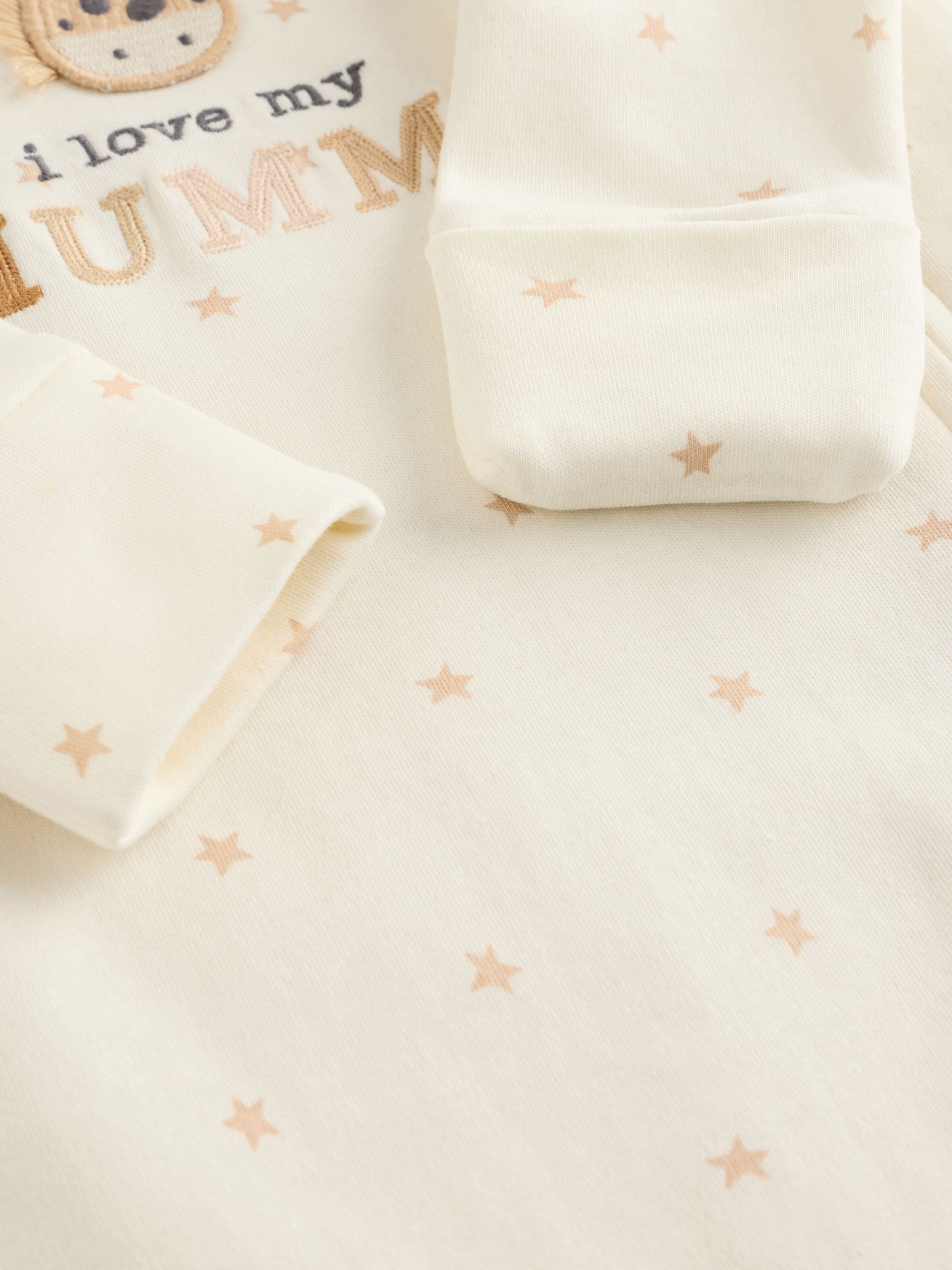 Ecru I Love My Mummy Two Way Zip Baby Sleepsuit (0-18mths) image 5