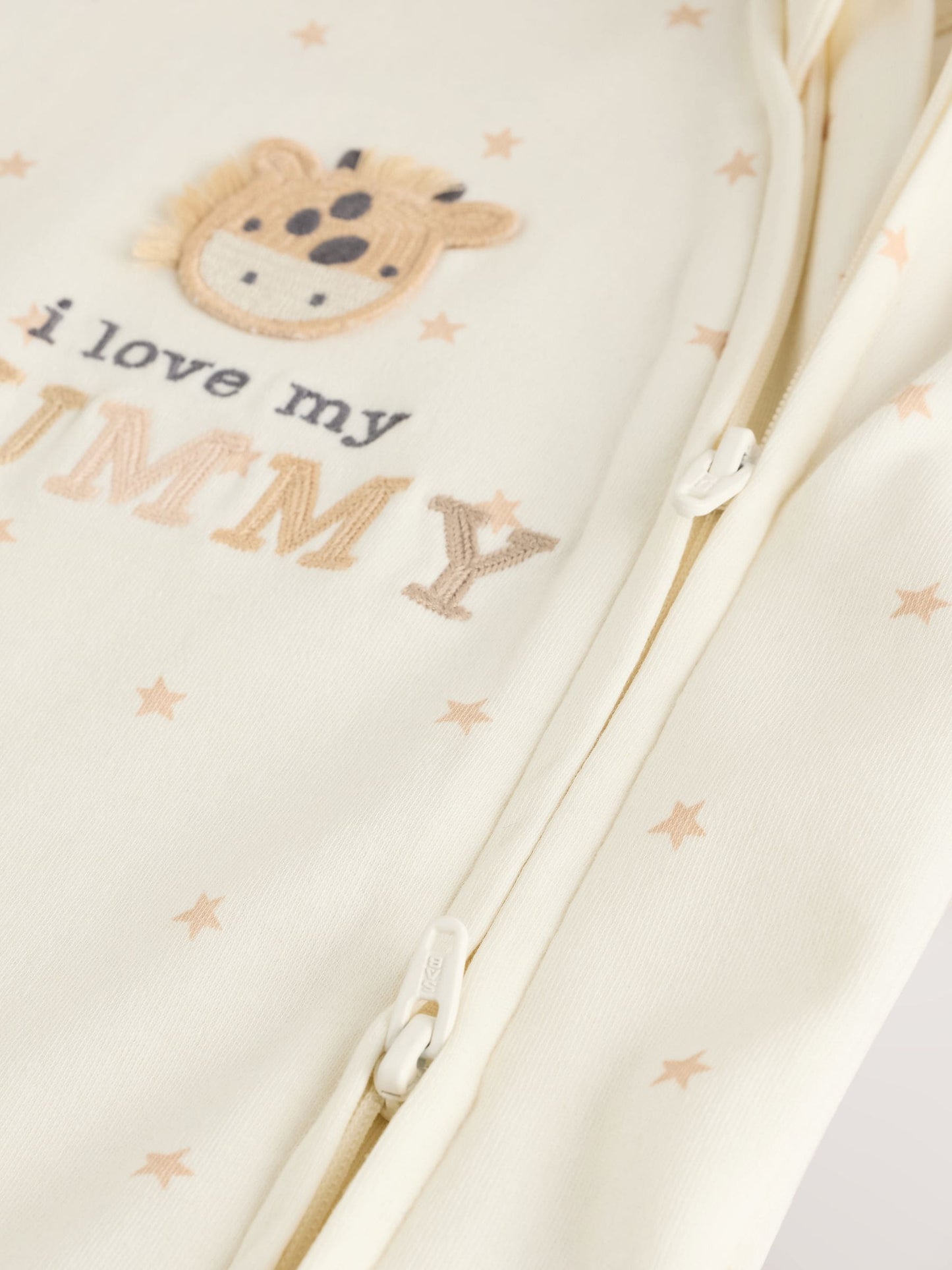 Ecru I Love My Mummy Two Way Zip Baby Sleepsuit (0-18mths) image 7
