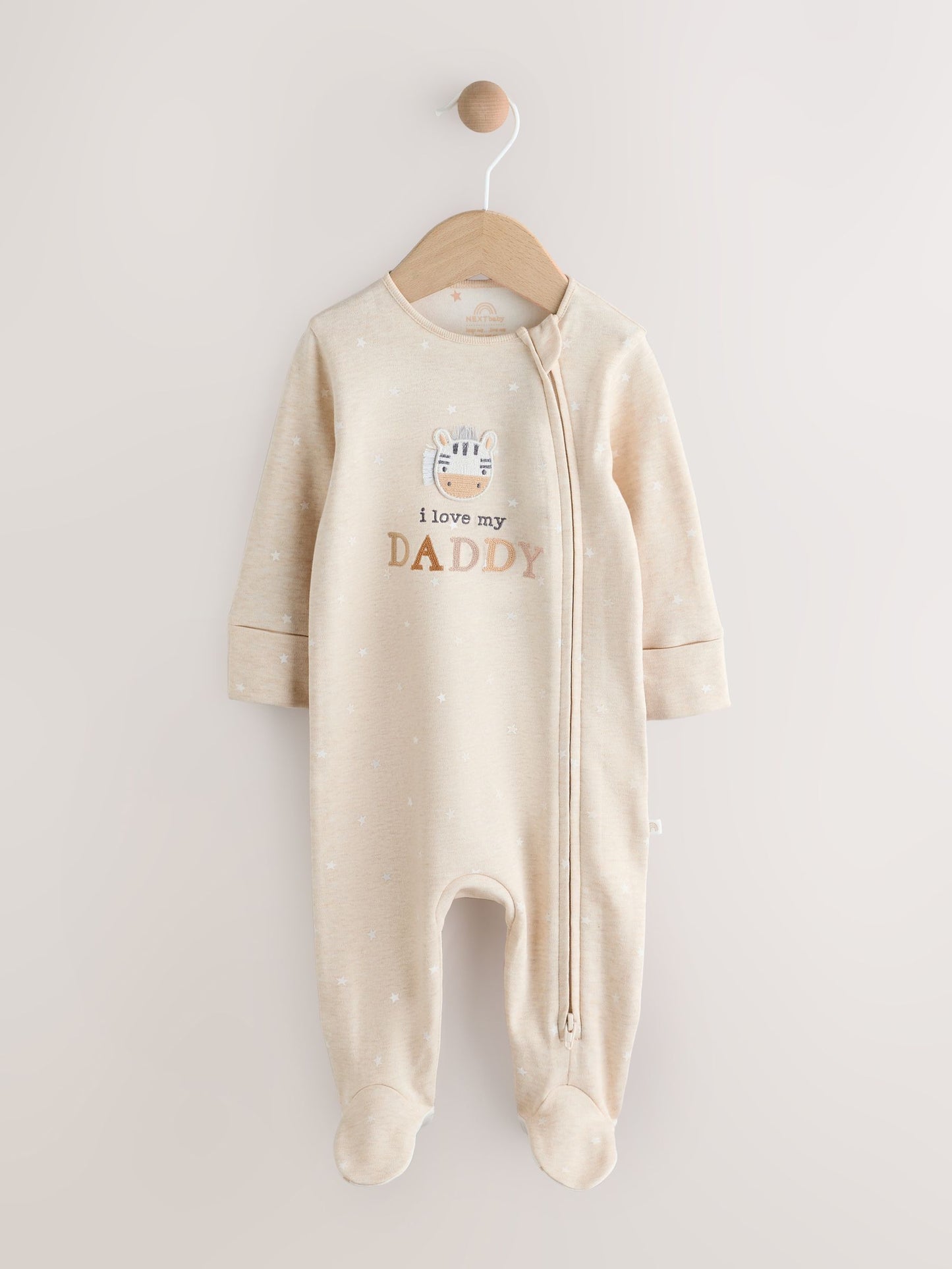 Neutral I Love My Daddy Two Way Zip Baby Sleepsuit (0-18mths) image 4