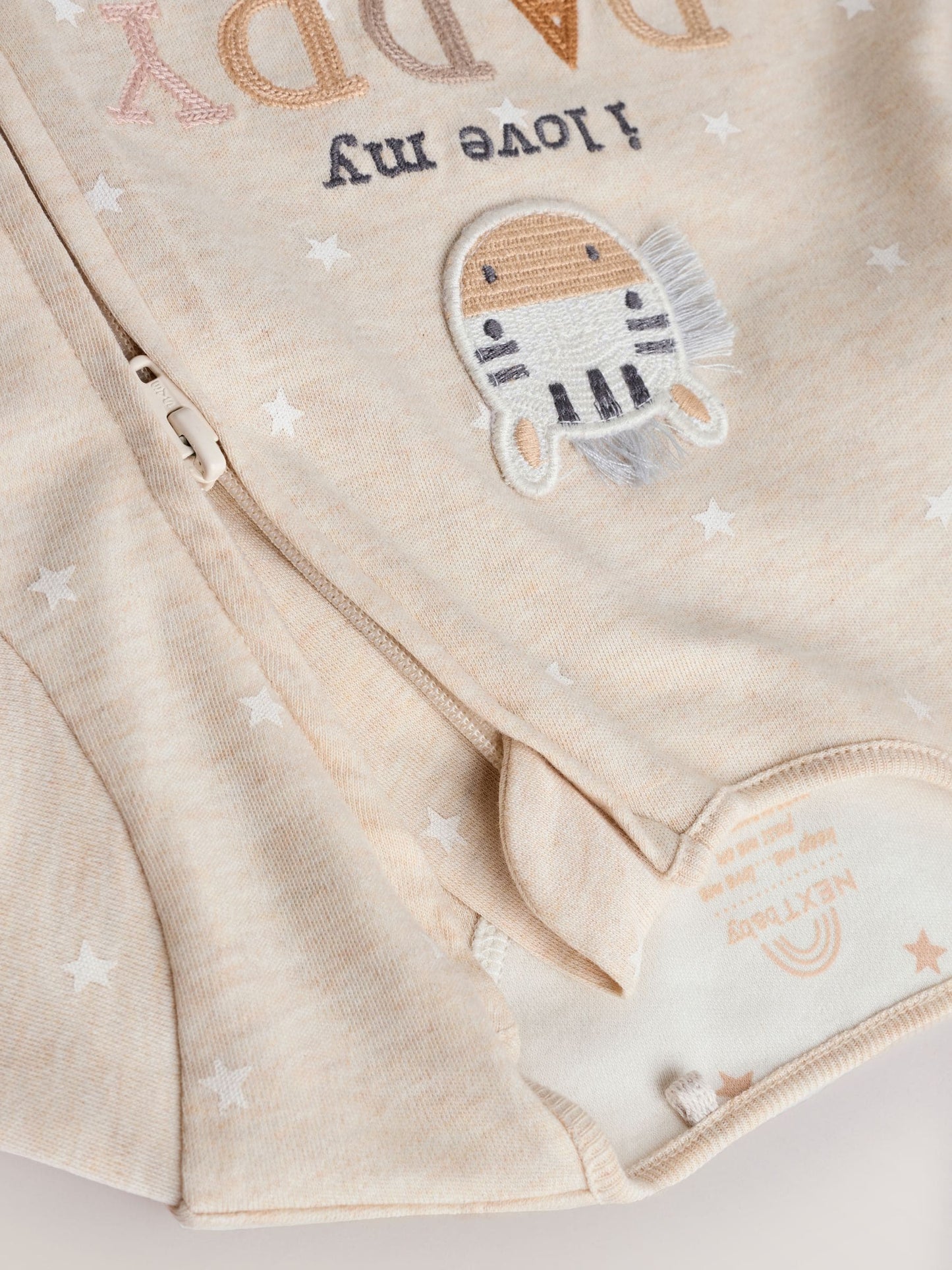 Neutral I Love My Daddy Two Way Zip Baby Sleepsuit (0-18mths) image 8