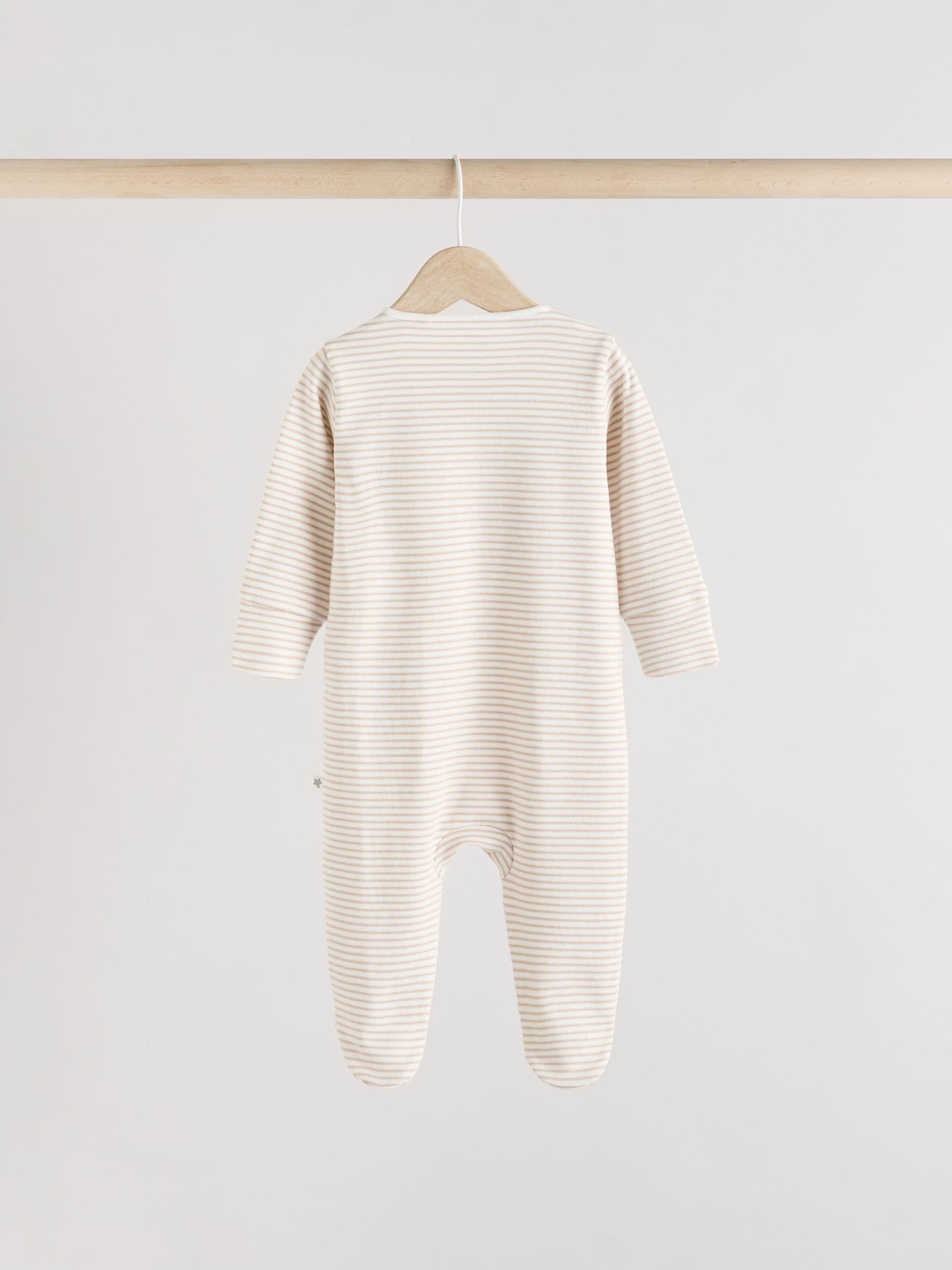 Grey 3 Pack Zebra 100% Cotton Baby Sleepsuits (0-2yrs) image 6