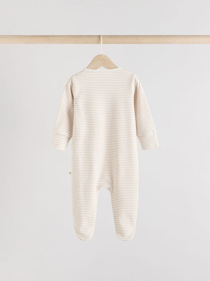 Grey 3 Pack Zebra 100% Cotton Baby Sleepsuits (0-2yrs) image 6