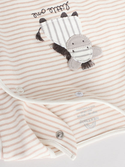 Grey 3 Pack Zebra 100% Cotton Baby Sleepsuits (0-2yrs) image 9