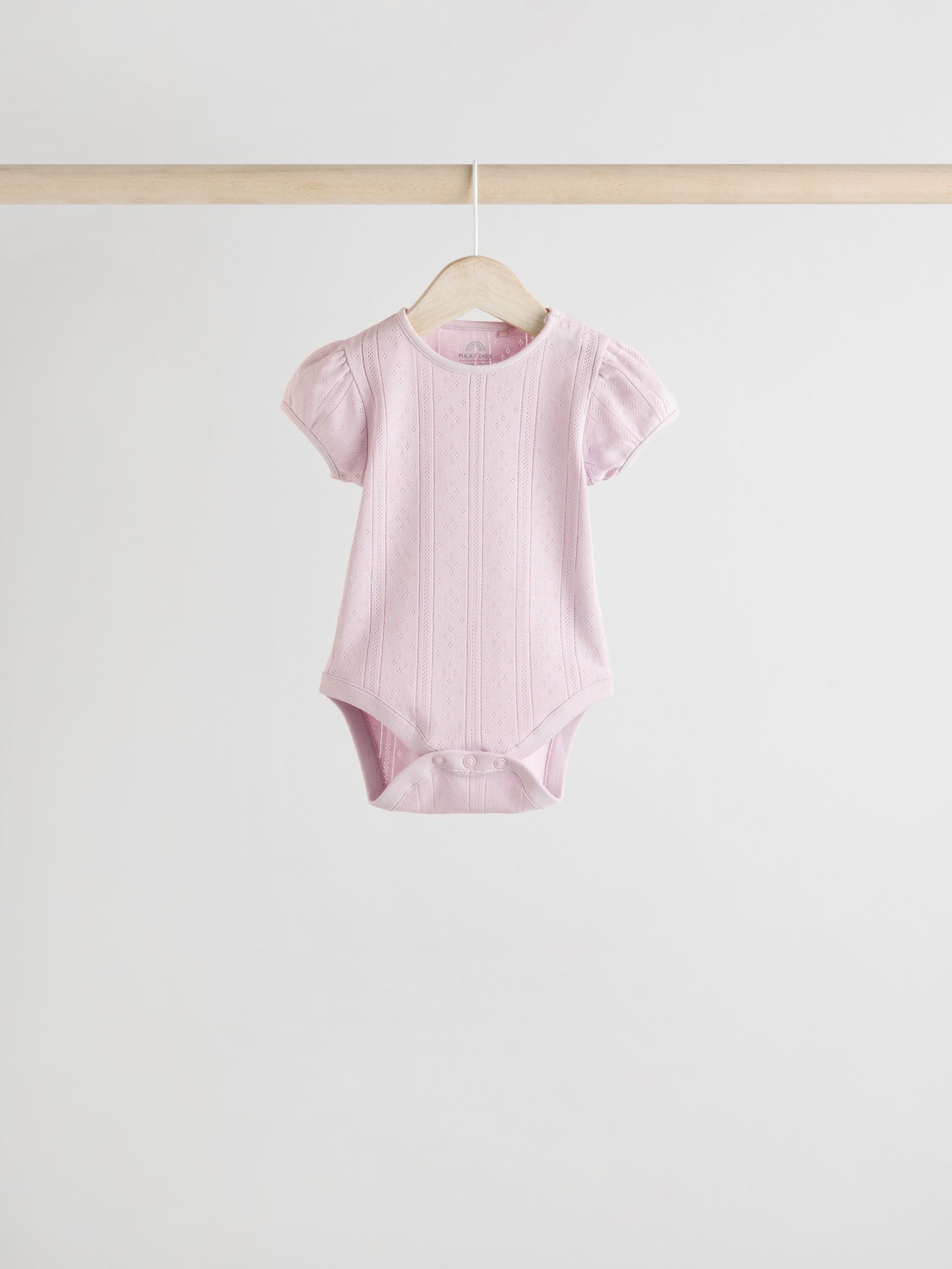 Pastels 5 Pack Short Sleeve Pointelle Baby Bodysuits image 3