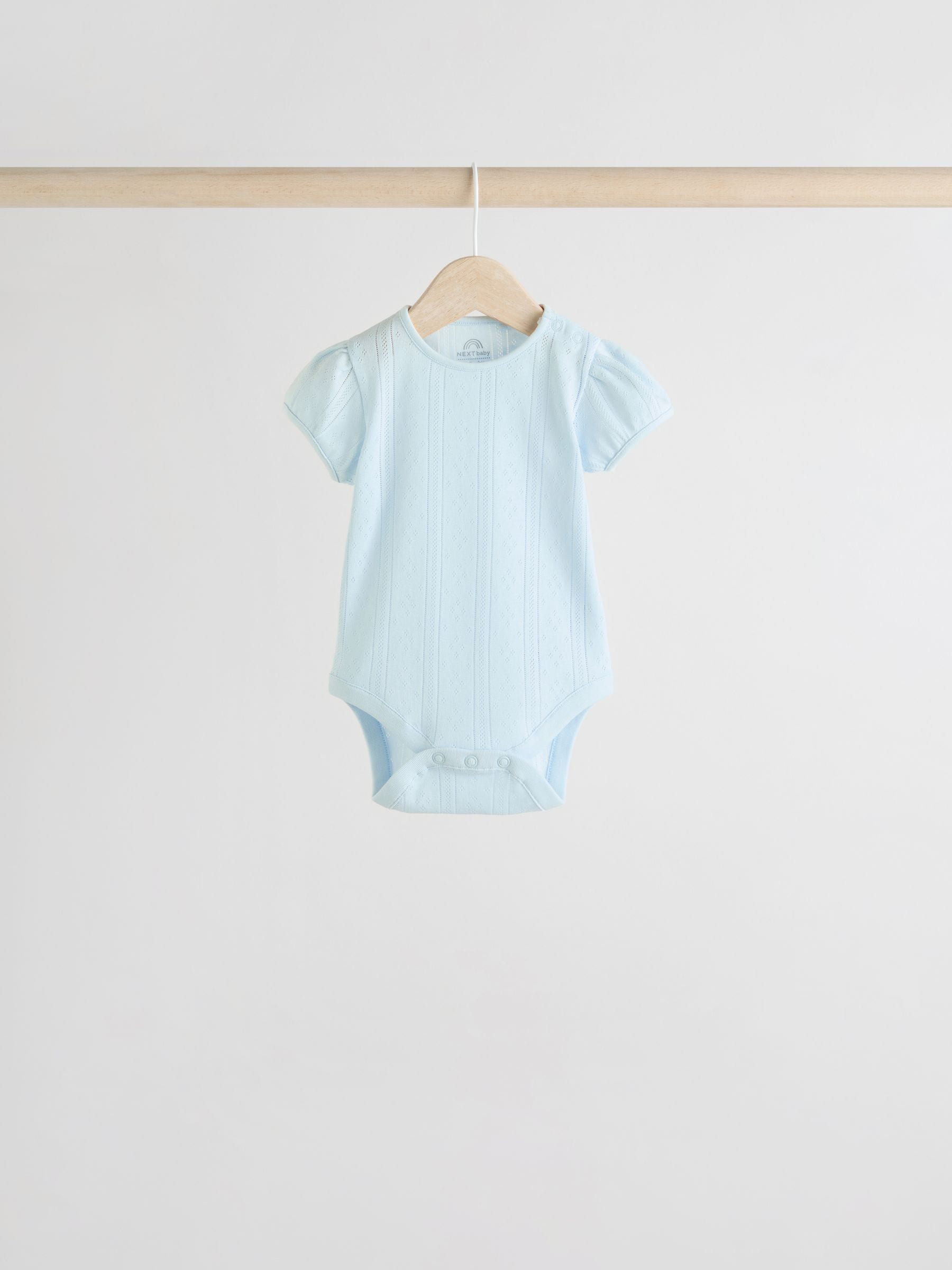 Pastels 5 Pack Short Sleeve Pointelle Baby Bodysuits image 4