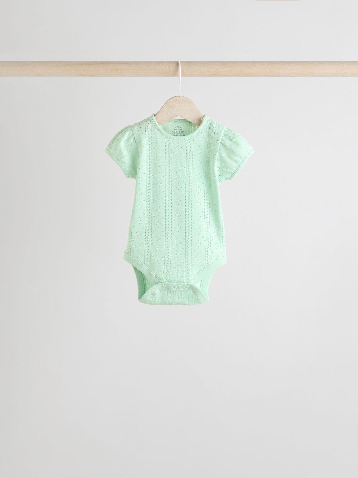 Pastels 5 Pack Short Sleeve Pointelle Baby Bodysuits image 6