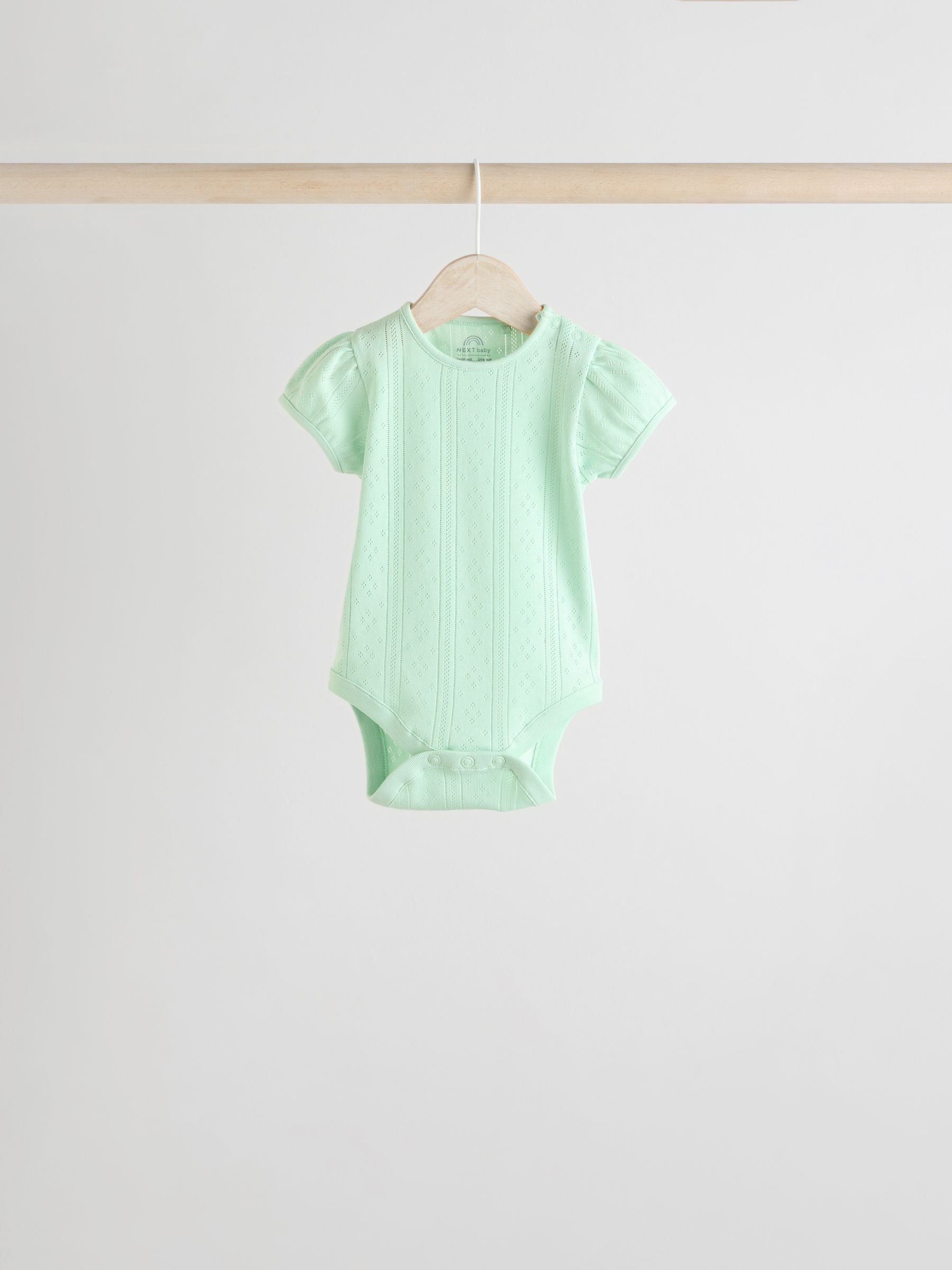 Pastels 5 Pack Short Sleeve Pointelle Baby Bodysuits image 6