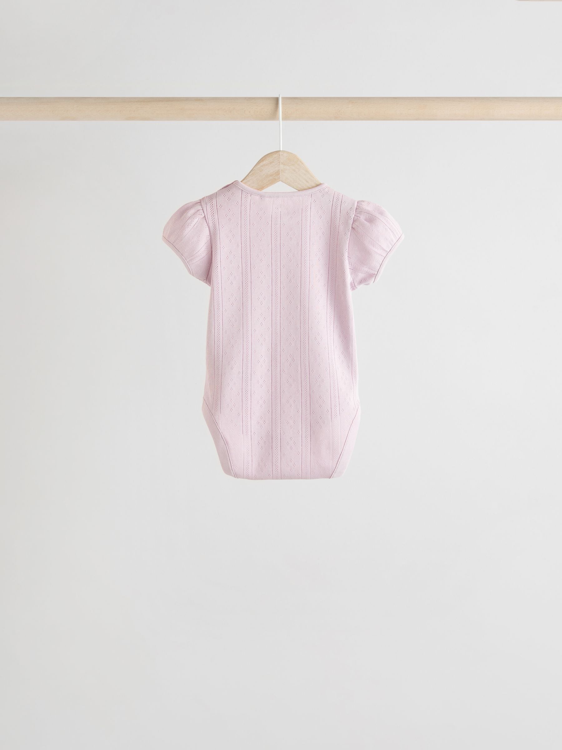 Pastels 5 Pack Short Sleeve Pointelle Baby Bodysuits image 8