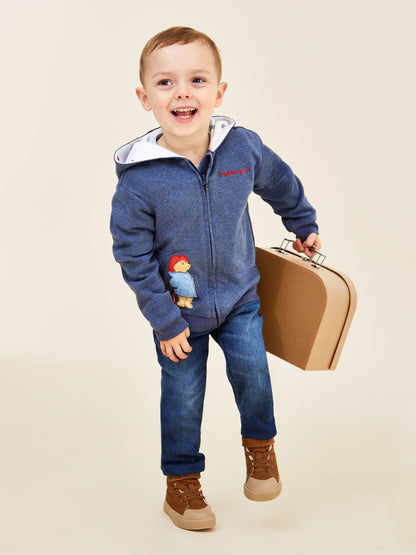 Dsiney Kidz - JoJo Maman Bébé Navy Paddington Appliqué Hooded Sweatshirt image 1
