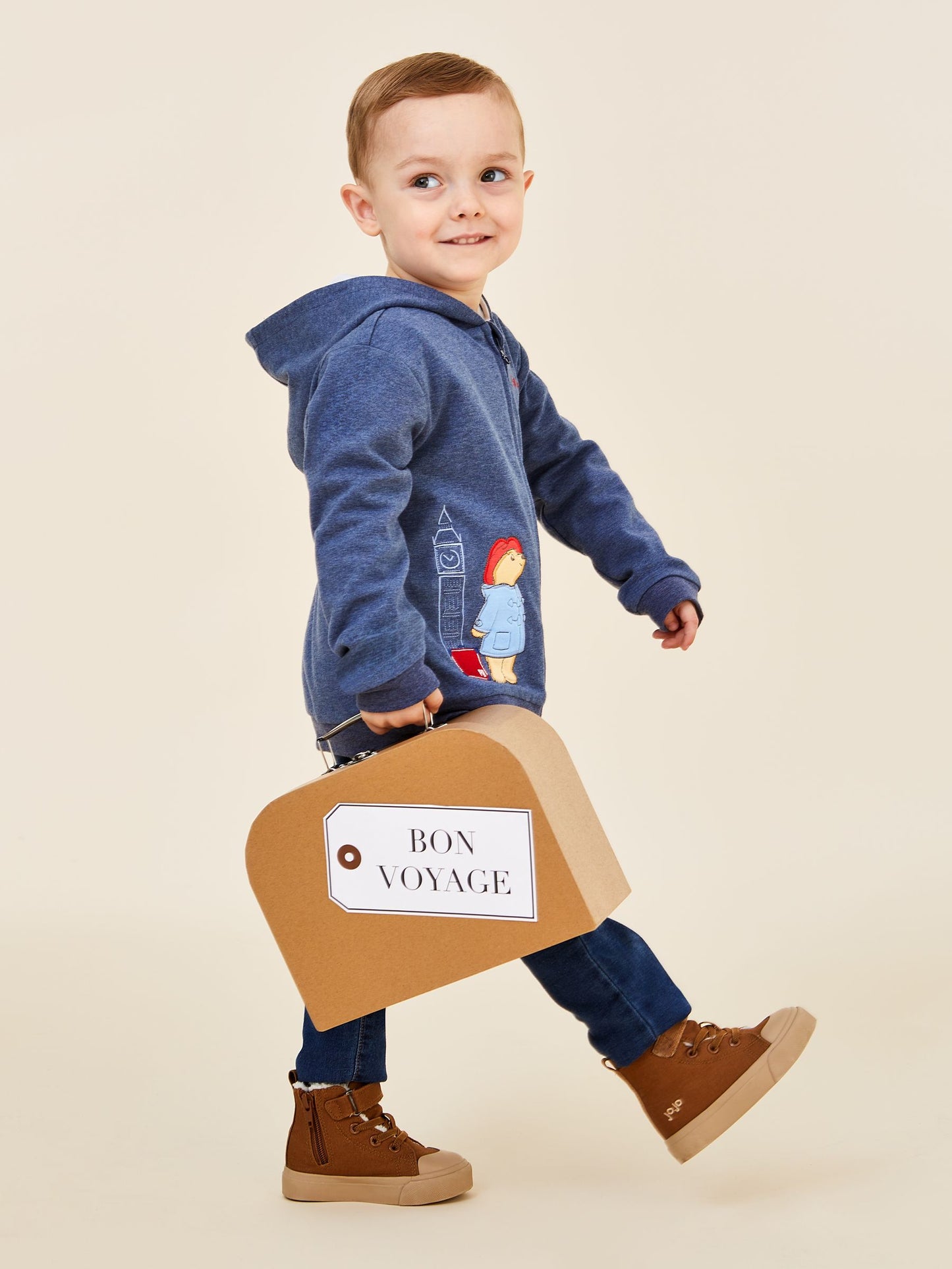 Dsiney Kidz - JoJo Maman Bébé Navy Paddington Appliqué Hooded Sweatshirt image 3