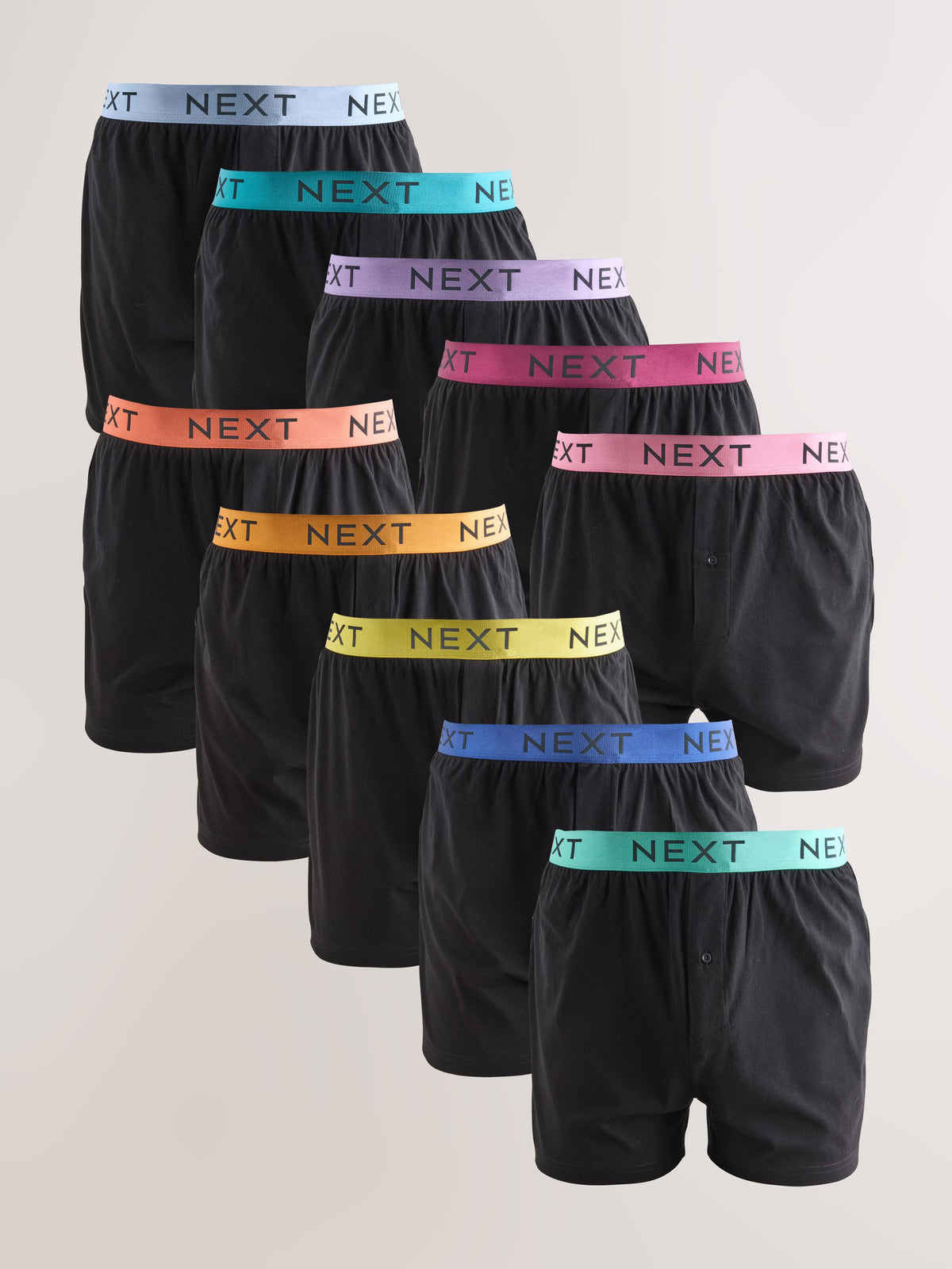 Dsiney Kidz - Black Bright Waistband 10 pack Loose Fit Cotton Rich Boxers image 1