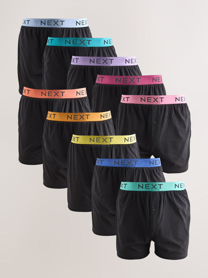 Dsiney Kidz - Black Bright Waistband 10 pack Loose Fit Cotton Rich Boxers image 1