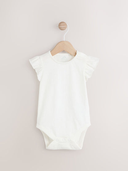 Sage Green Embroidered Floral Short Sleeve 100% Cotton Bodysuit And Leg Baby Dungaree Set (0mths-2yrs)