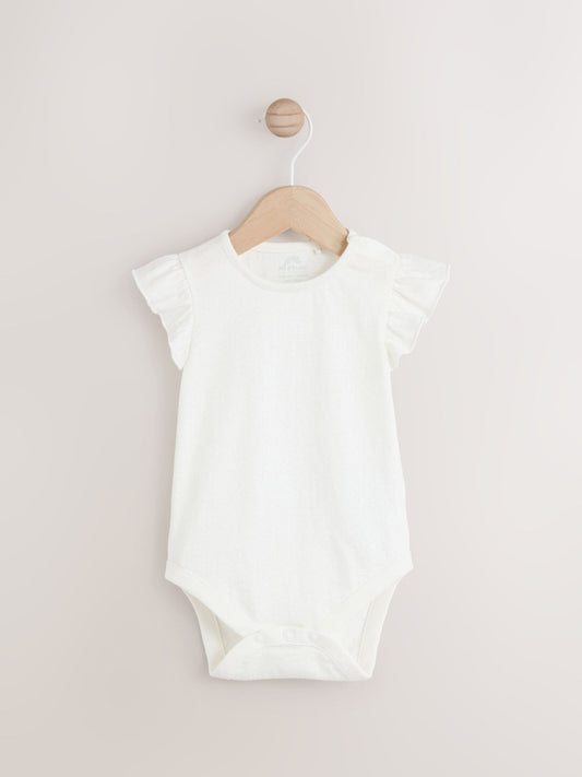 Sage Green Embroidered Floral Short Sleeve 100% Cotton Bodysuit And Leg Baby Dungaree Set (0mths-2yrs) image 3