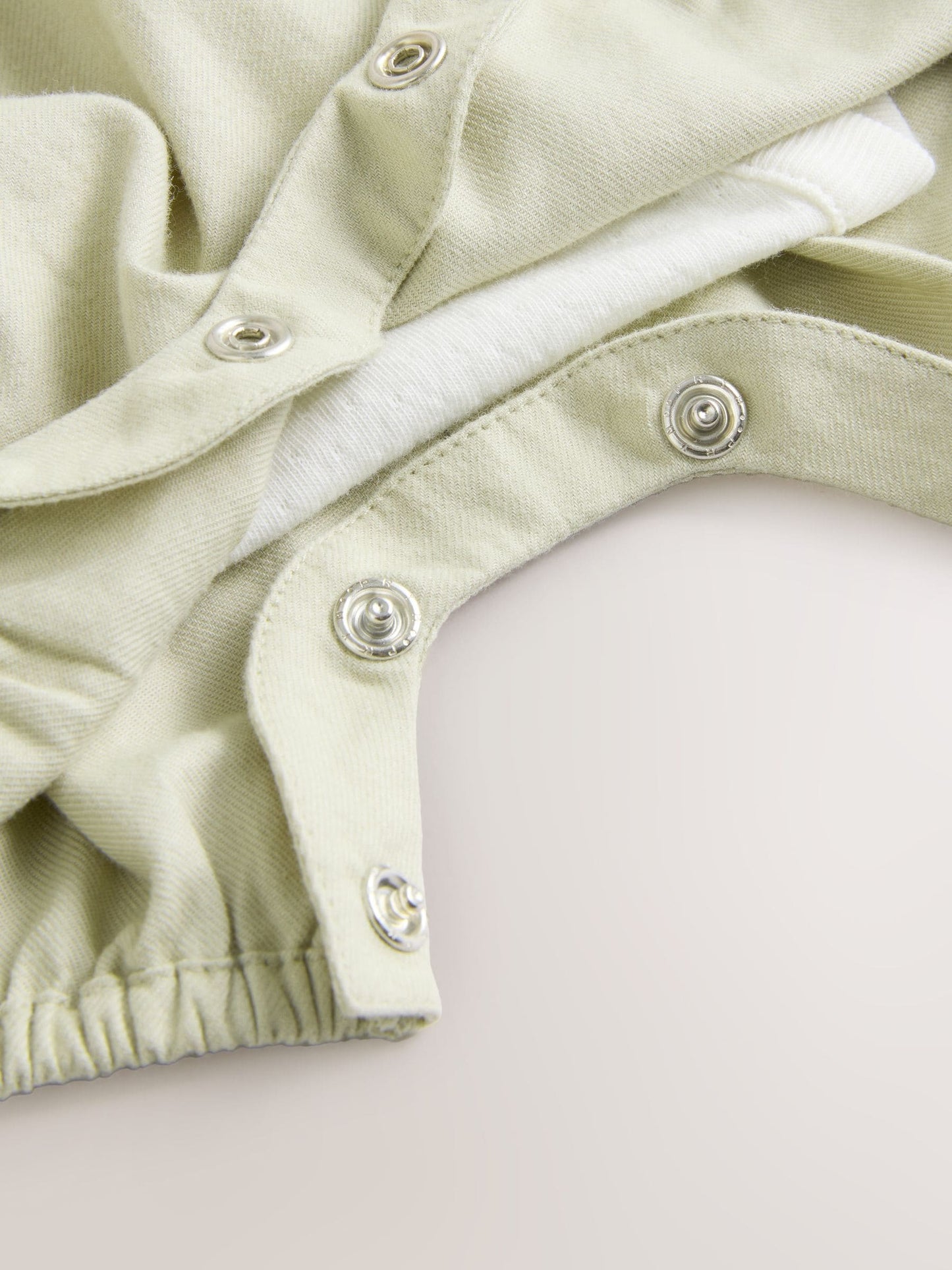 Sage Green Embroidered Floral Short Sleeve 100% Cotton Bodysuit And Leg Baby Dungaree Set (0mths-2yrs)