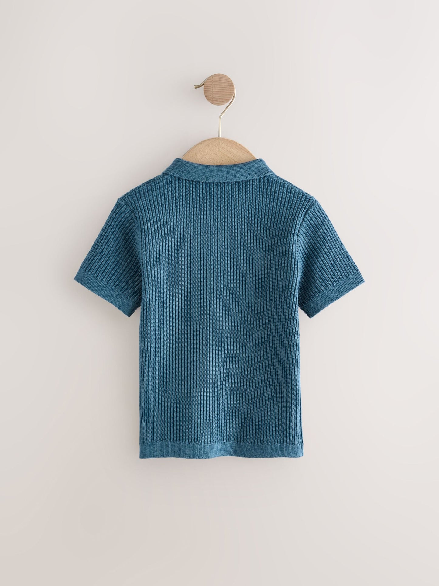 Dsiney Kidz - Blue Button Neck Knitted 100% Cotton Polo Shirt (3mths-7yrs) image 2
