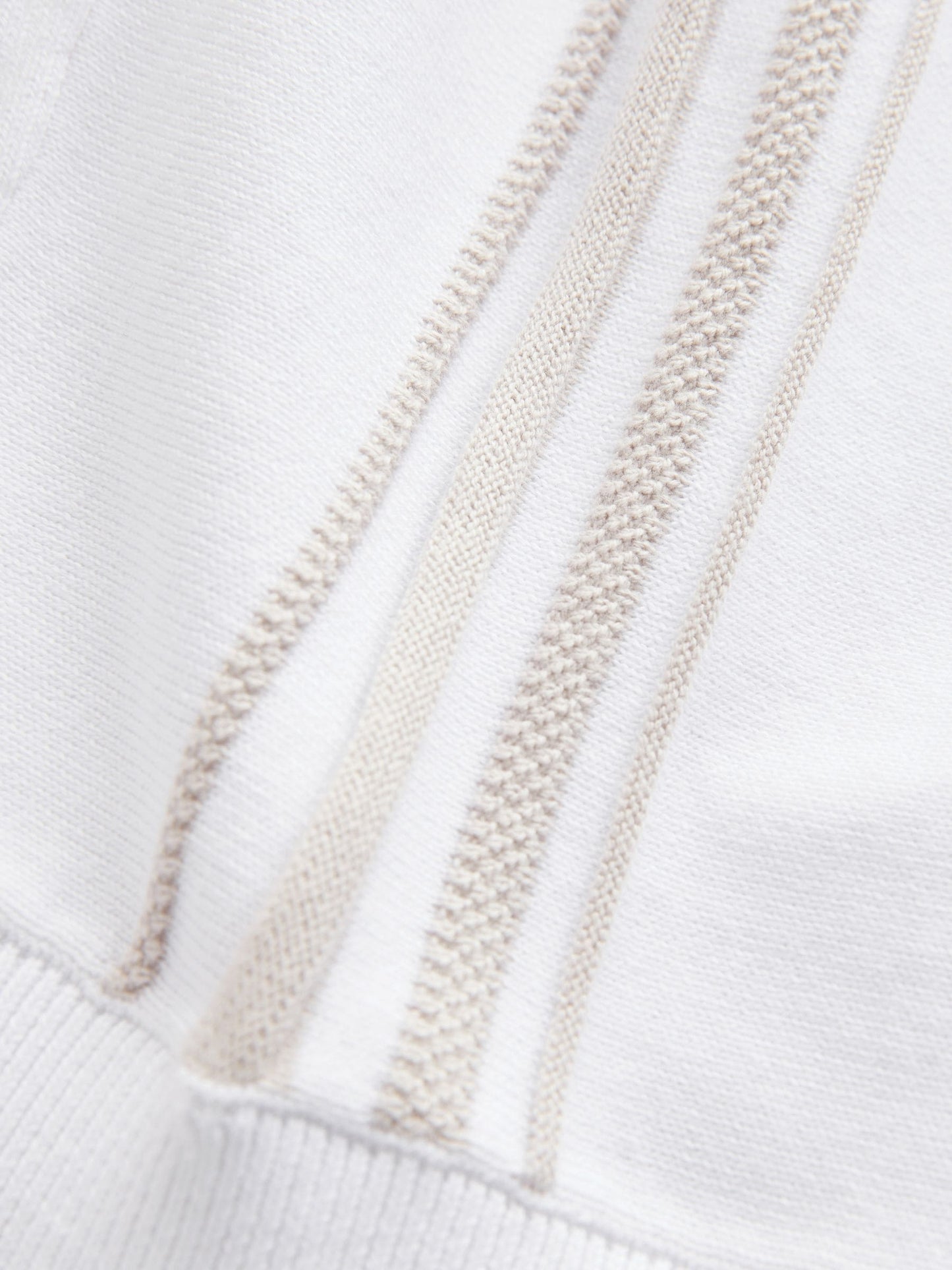 Dsiney Kidz - White Vertical Stripe 100% Cotton Knitted Zip Neck Polo Shirt (3mths-7yrs) image 4