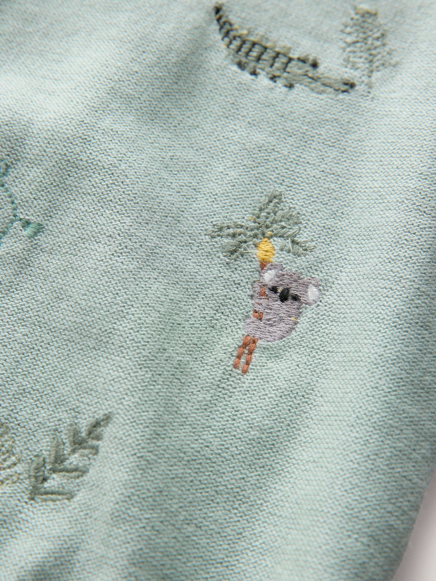 Mineral Blue 100% Cotton Knitted Short Sleeve Embroidered Polo Shirt (3mths-7yrs)