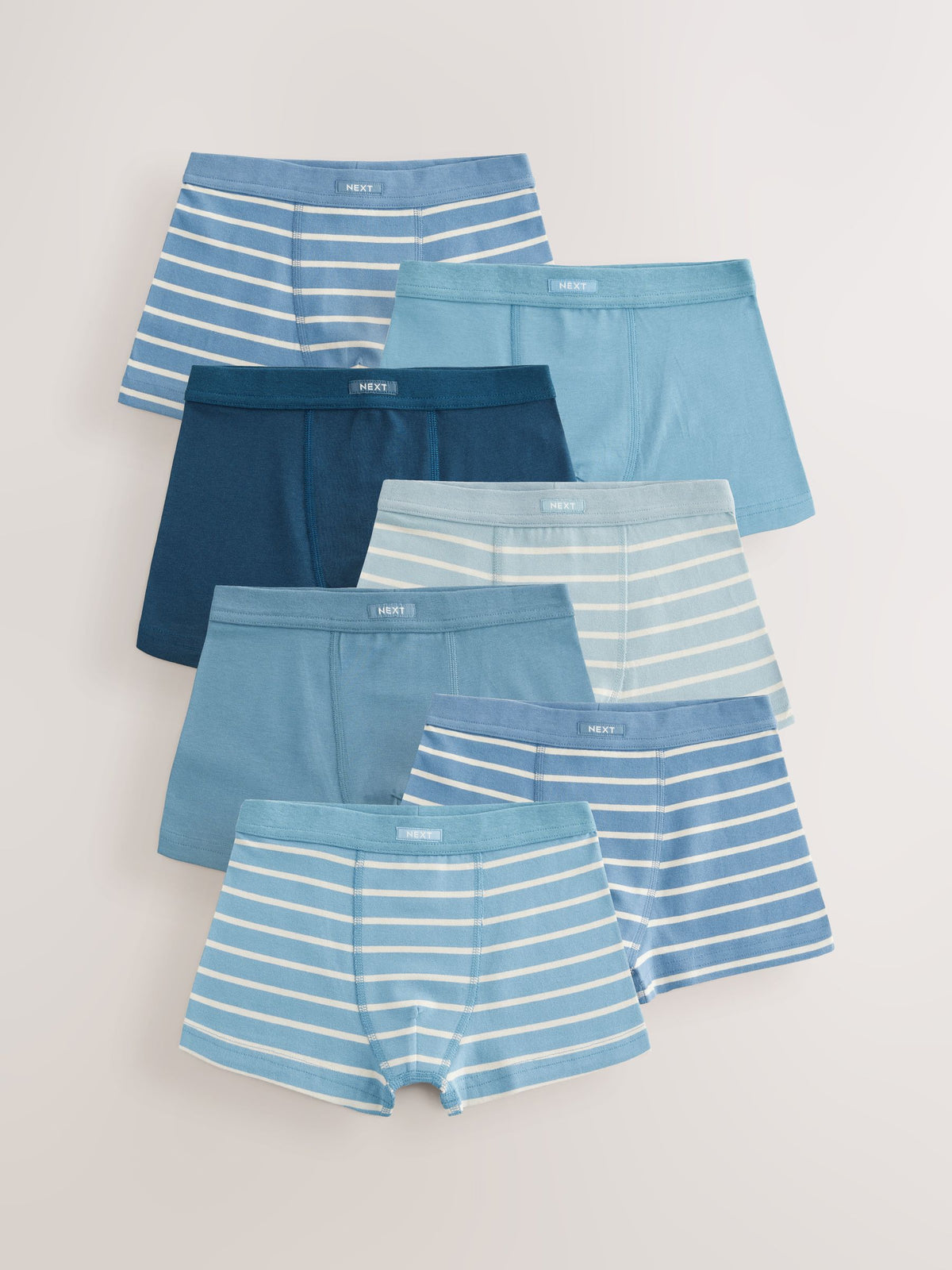 Dsiney Kidz - Blue Stripe Soft Waistband Trunks 7 Pack (2-16yrs) image 1