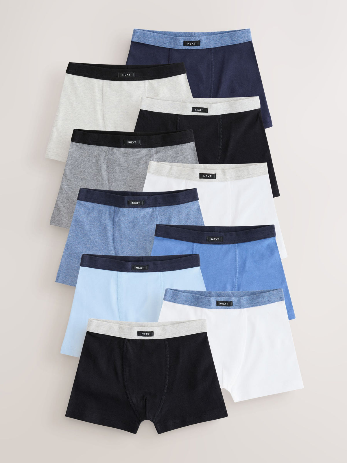 Dsiney Kidz - Blue/Grey Soft Waistband Trunks 10 Pack (2-16yrs) image 1