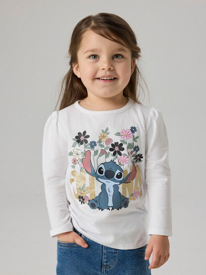 Dsiney Kidz - Name It White Stitch Floral Long Sleeve T-Shirt image 1