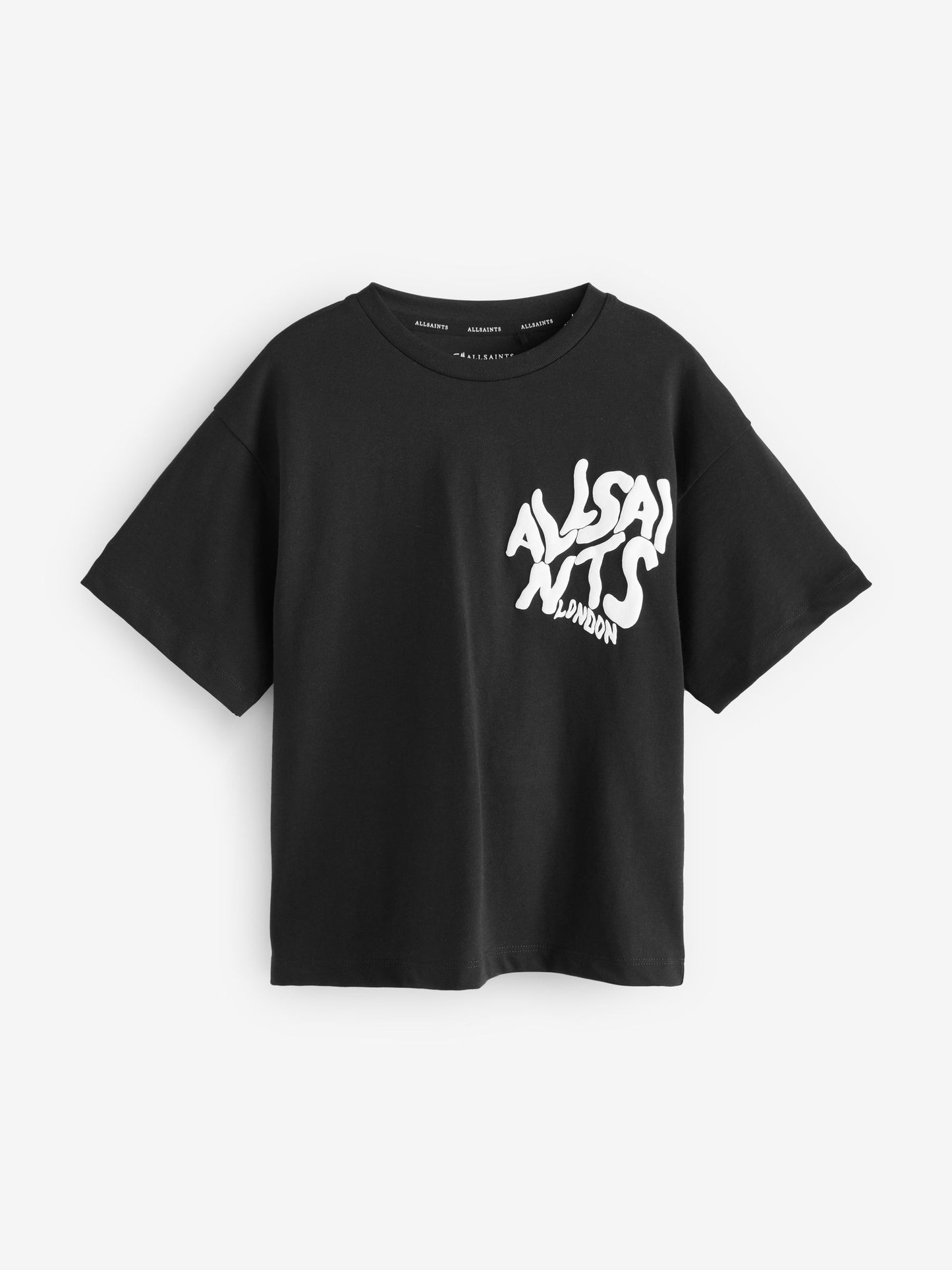 Dsiney Kidz - smALLSAINTS Black Oversized Orlando Logo Crew Neck T-Shirt image 4