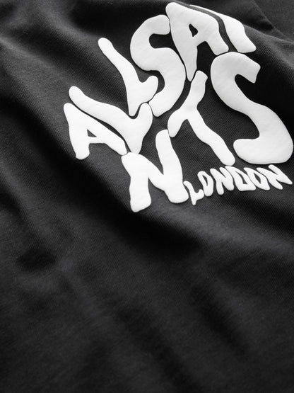Dsiney Kidz - smALLSAINTS Black Oversized Orlando Logo Crew Neck T-Shirt image 6