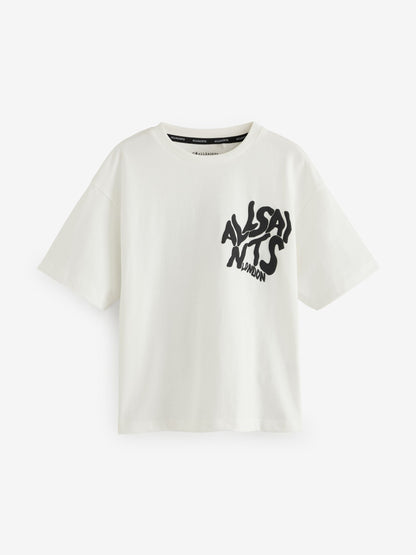 Dsiney Kidz - smALLSAINTS White Oversized Orlando Logo Crew Neck T-Shirt image 6