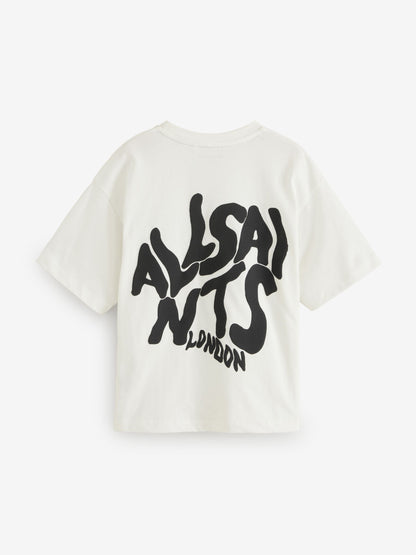 Dsiney Kidz - smALLSAINTS White Oversized Orlando Logo Crew Neck T-Shirt image 7