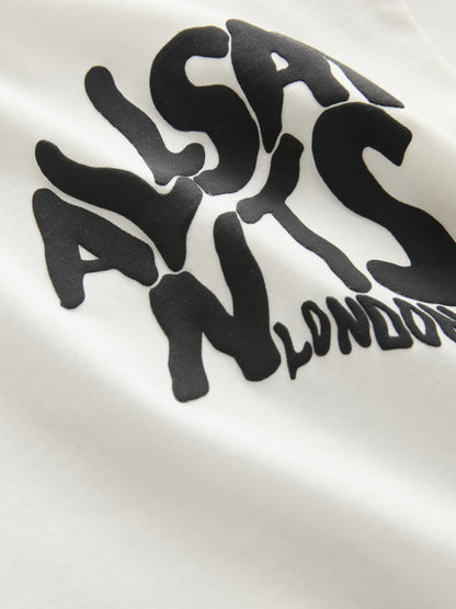 Dsiney Kidz - smALLSAINTS White Oversized Orlando Logo Crew Neck T-Shirt image 8