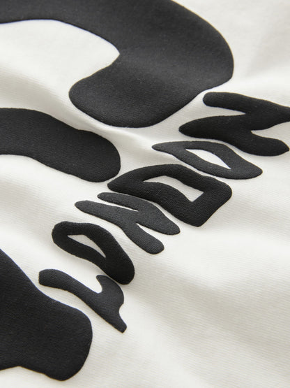 Dsiney Kidz - smALLSAINTS White Oversized Orlando Logo Crew Neck T-Shirt image 9