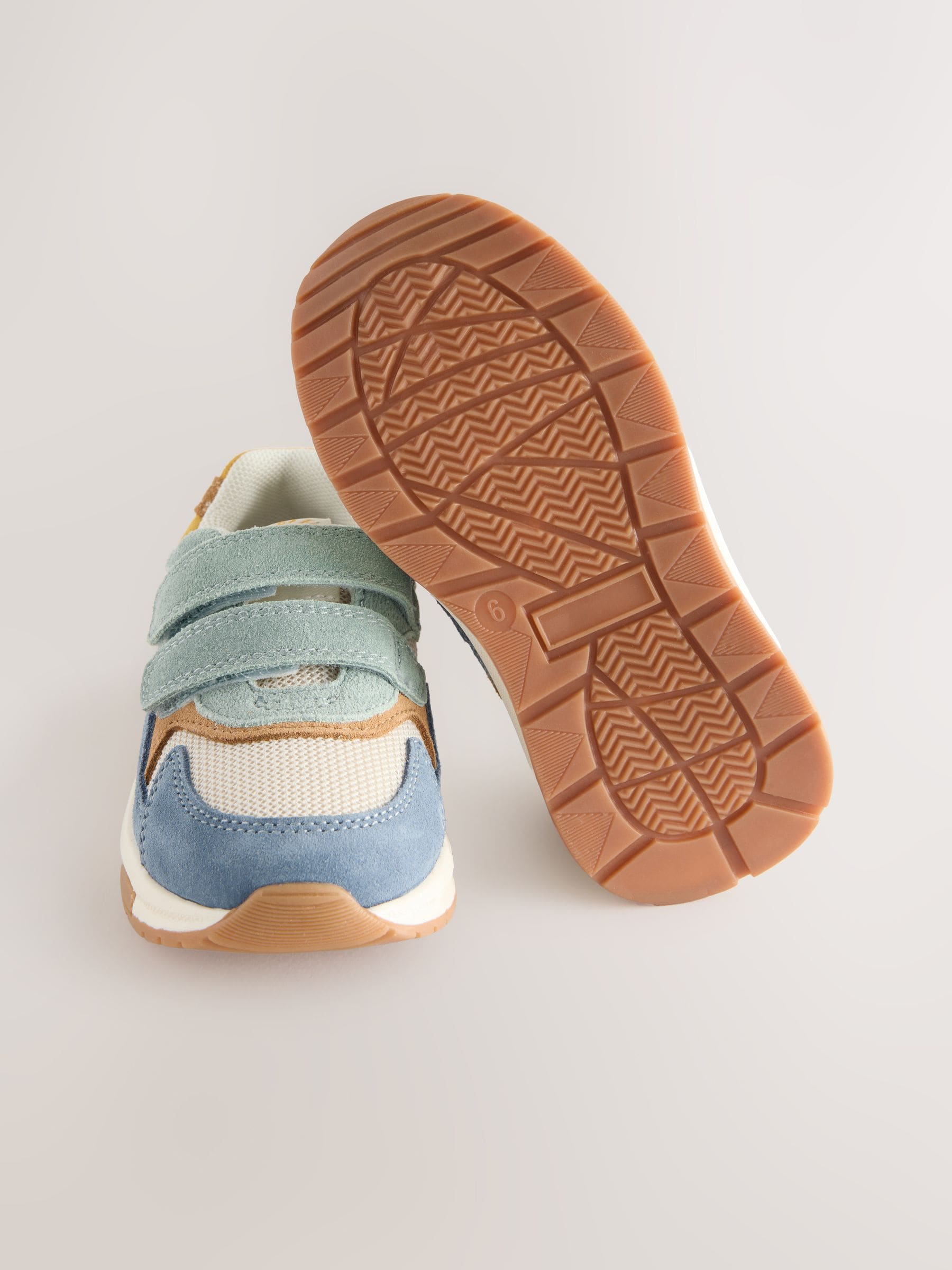 Blue Multi Suede Touch Fastening Trainers image 4
