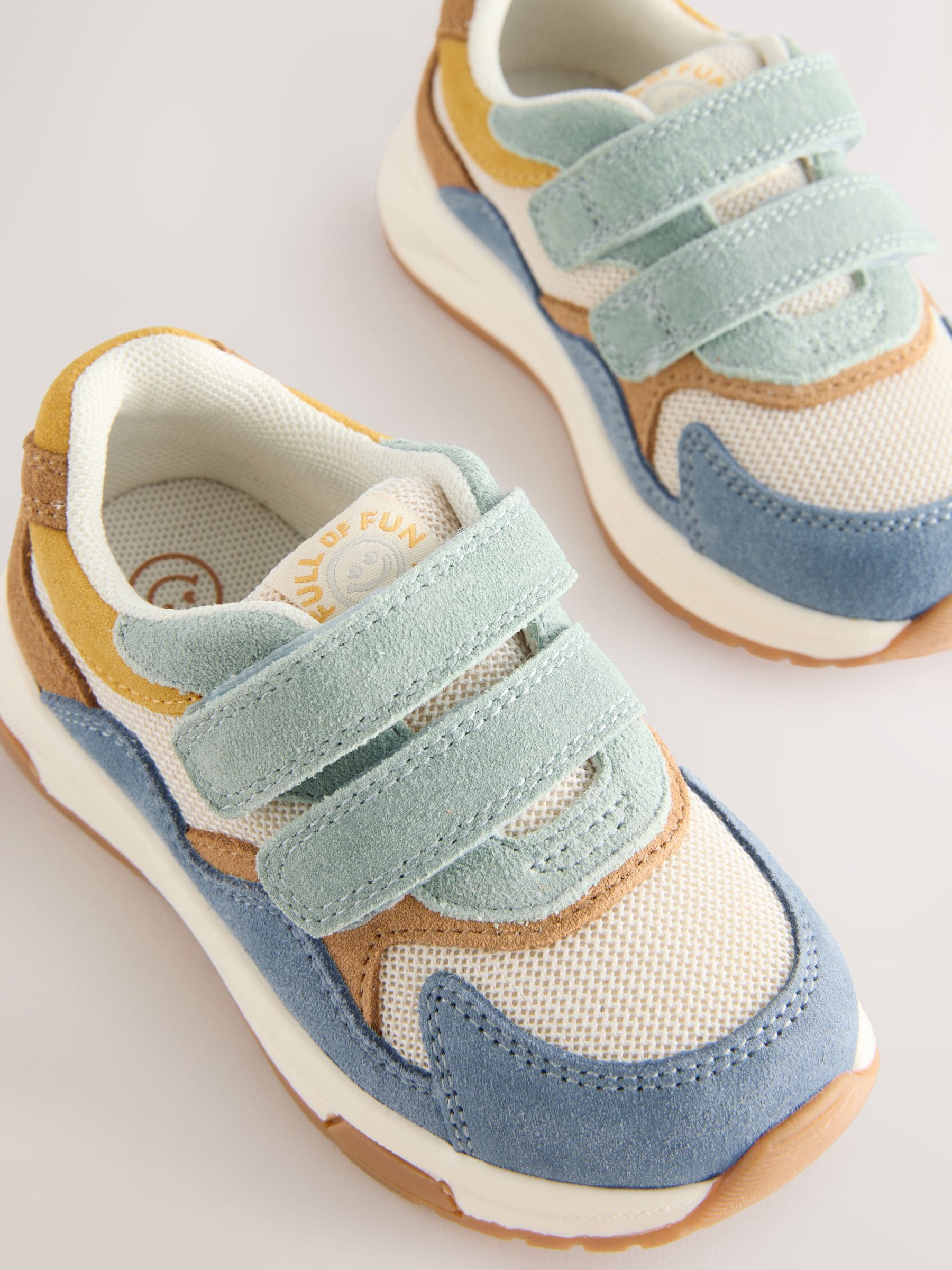 Blue Multi Suede Touch Fastening Trainers image 5