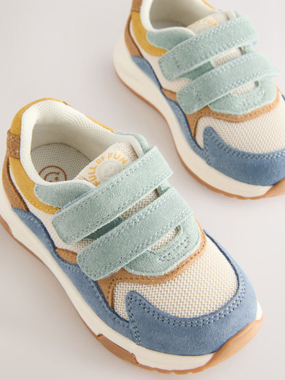 Blue Multi Suede Touch Fastening Trainers image 5