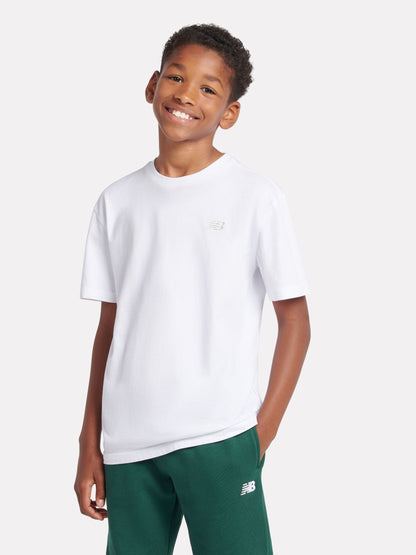 Dsiney Kidz - New Balance White Jersey Small Logo Cotton T-Shirt image 1