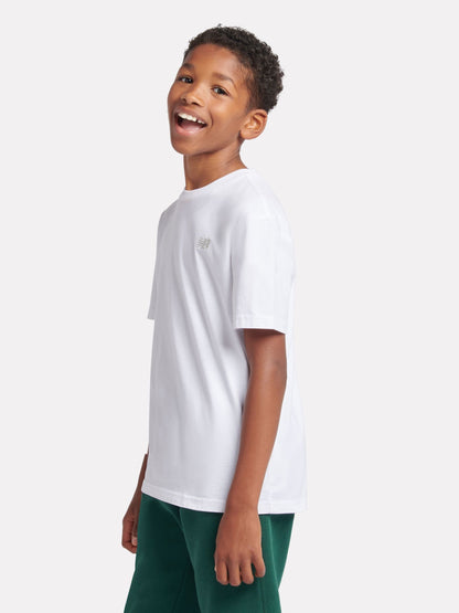 Dsiney Kidz - New Balance White Jersey Small Logo Cotton T-Shirt image 3