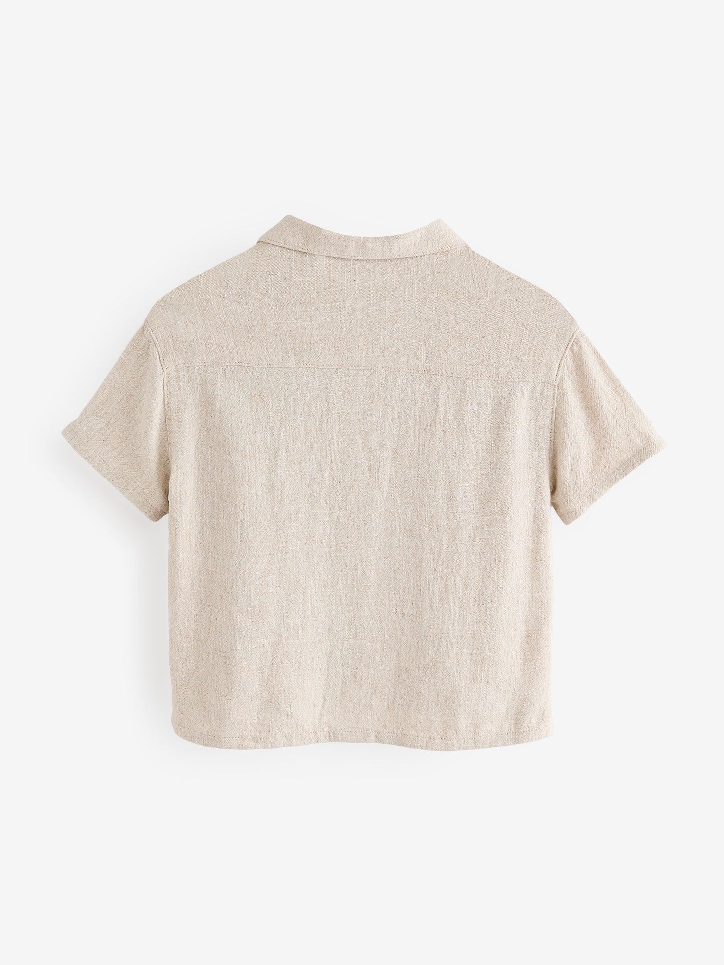 Dsiney Kidz - Neutral Plain Short Sleeves Linen Blend Revere Collar Shirt (3mths-7yrs) image 7