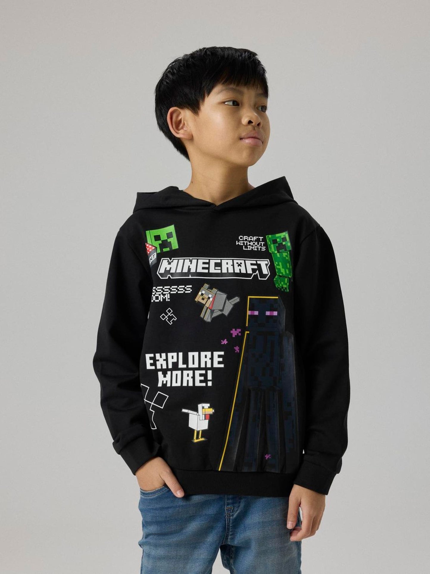 Dsiney Kidz - Name It Black Minecraft Printed Hoodie image 1