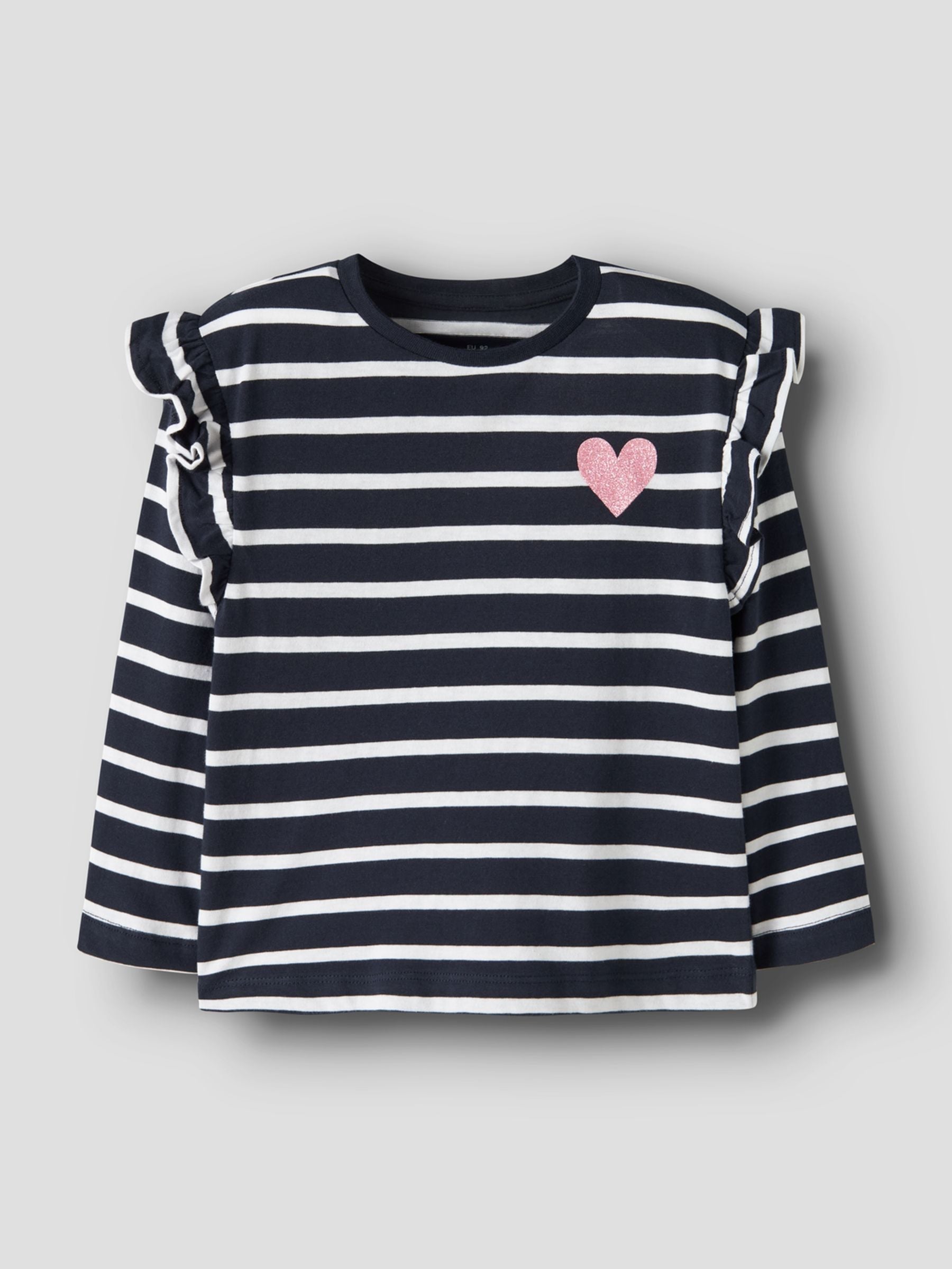 Name It Blue Striped Frill Sleeve Long Sleeve Top 2 Pack image 4