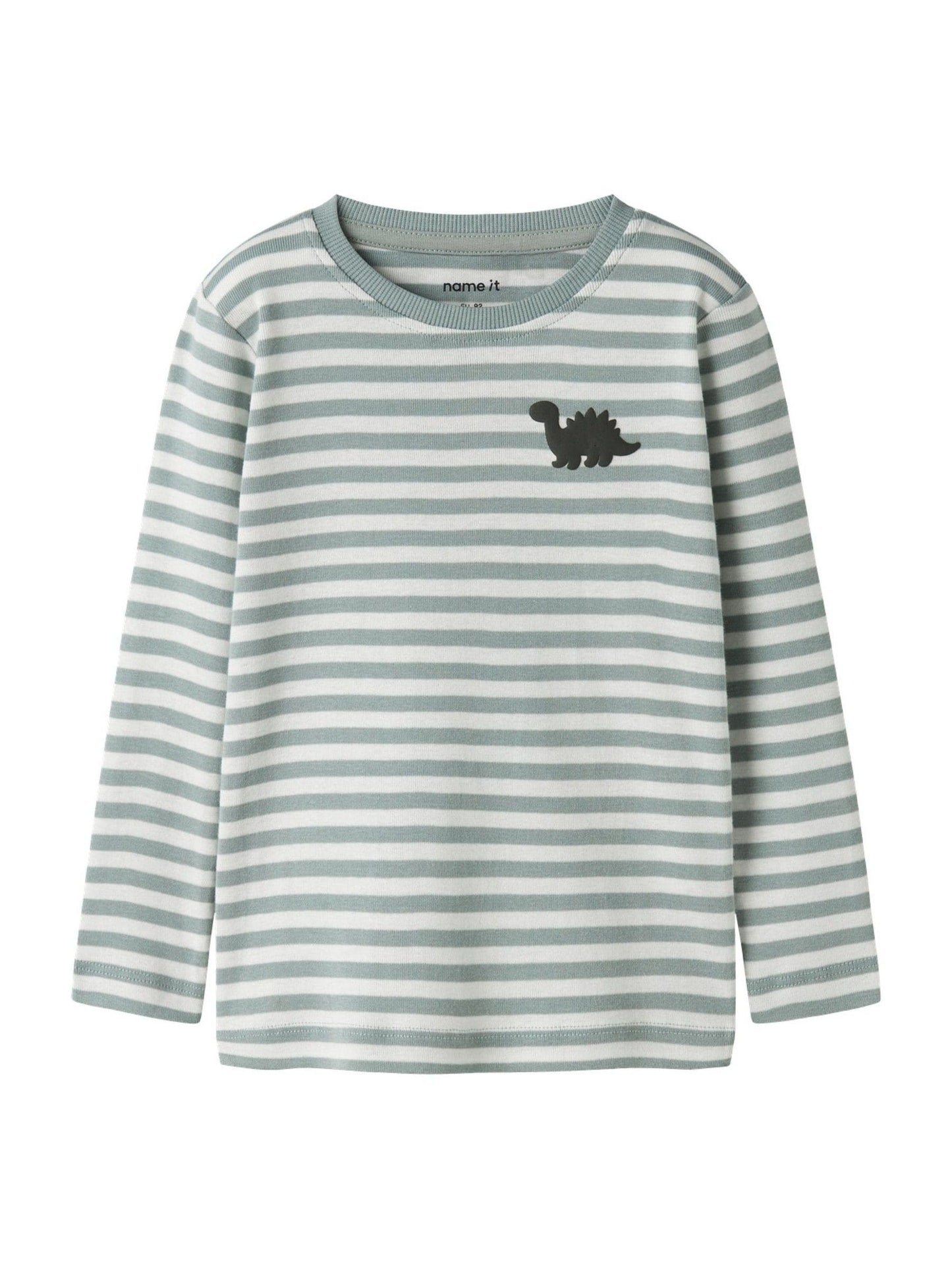 Name It Green Striped Dinosaur Top image 2