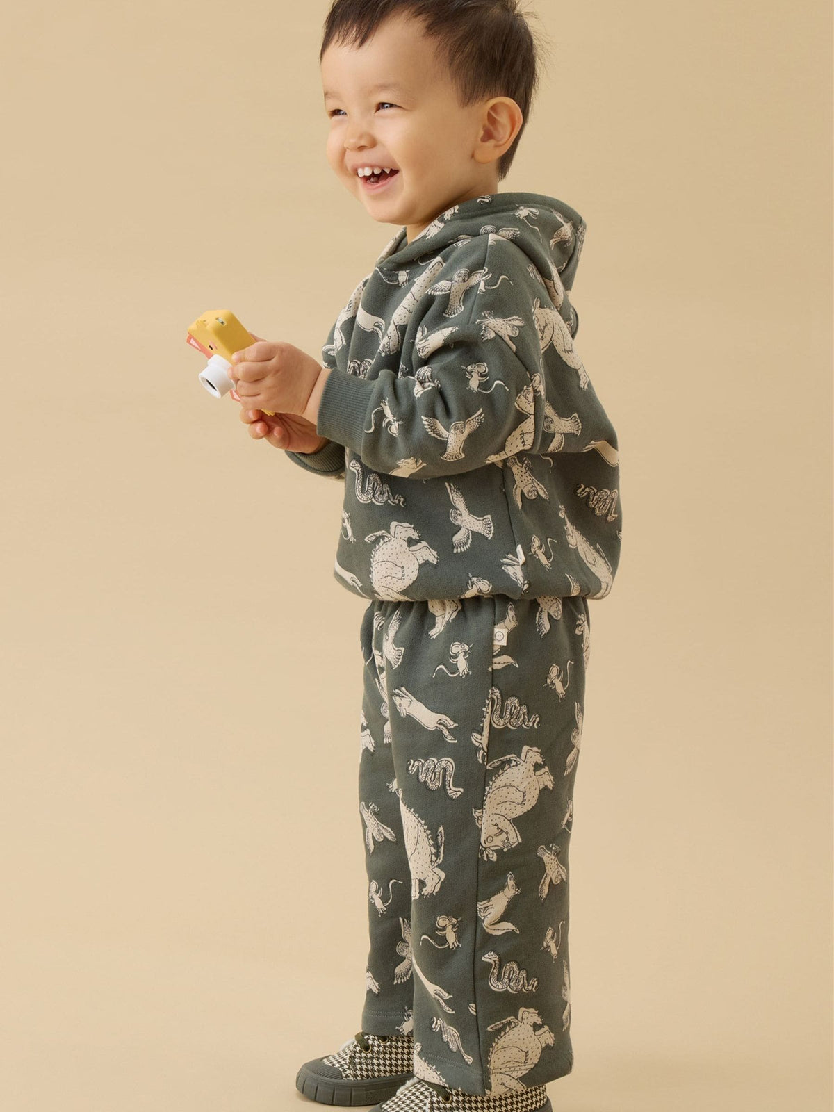 MORI Green Khaki Gruffalo Print Joggers - image 1