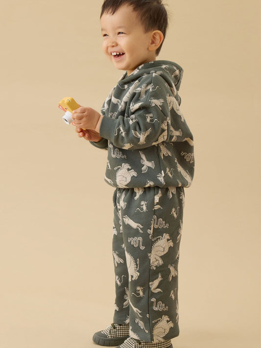 MORI Green Khaki Gruffalo Print Joggers - image 1