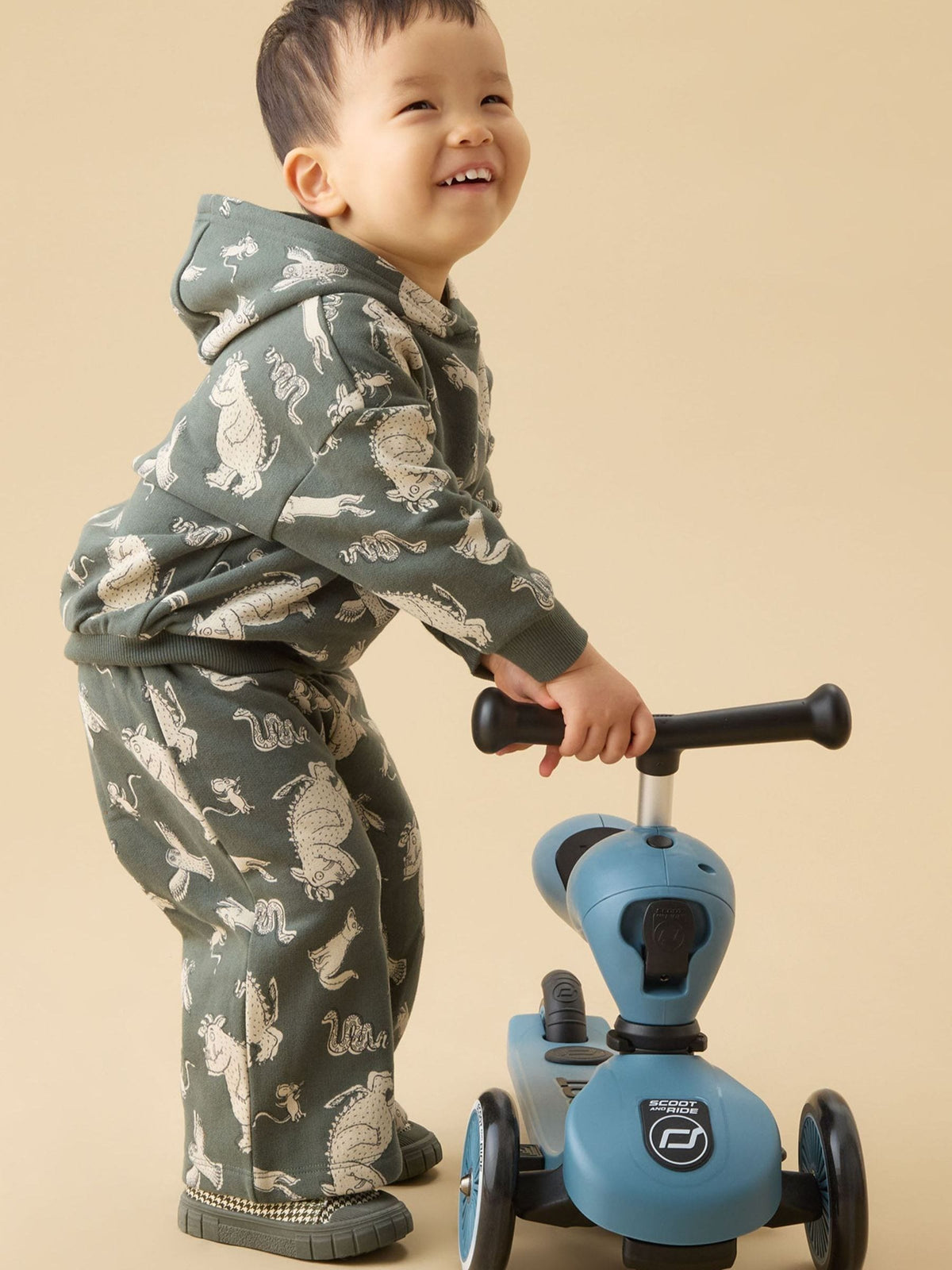 MORI Green Khaki Gruffalo Print Joggers - image 2