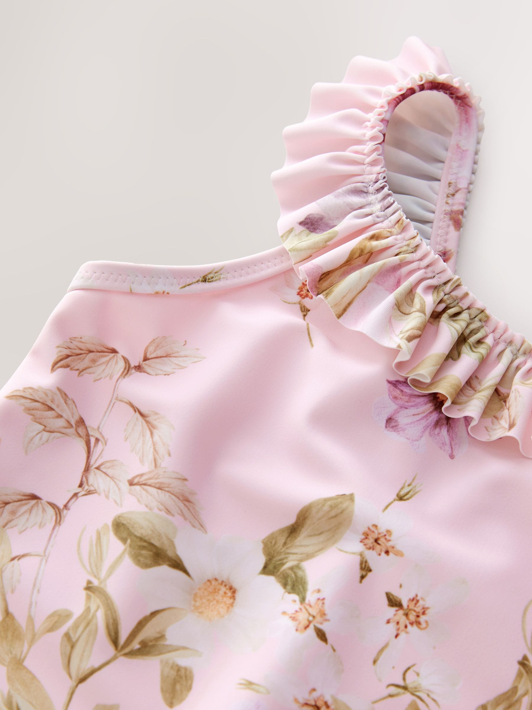 Pink Floral Frill Swimsuit (3-16yrs) image 8