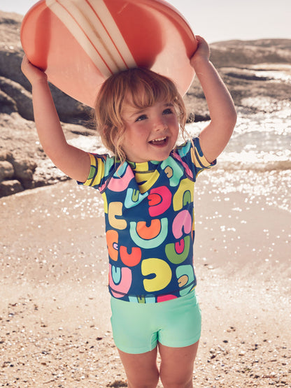 Navy Rainbow Sunsafe Rash Vest Set (3mths-7yrs) image 1