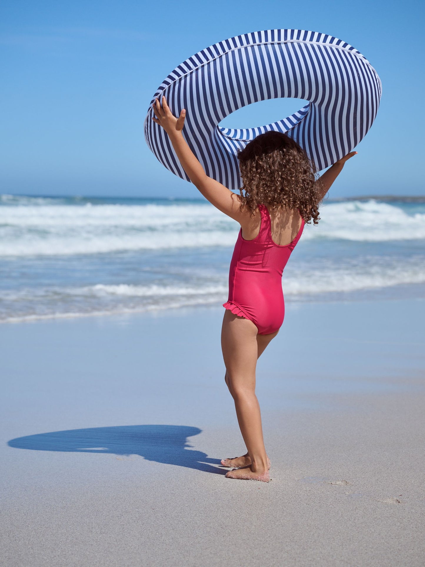 Berry Red Frill Leg Swimsuit (3mths-7yrs) image 3