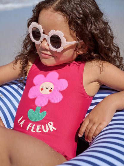 Berry Red Frill Leg Swimsuit (3mths-7yrs) image 4