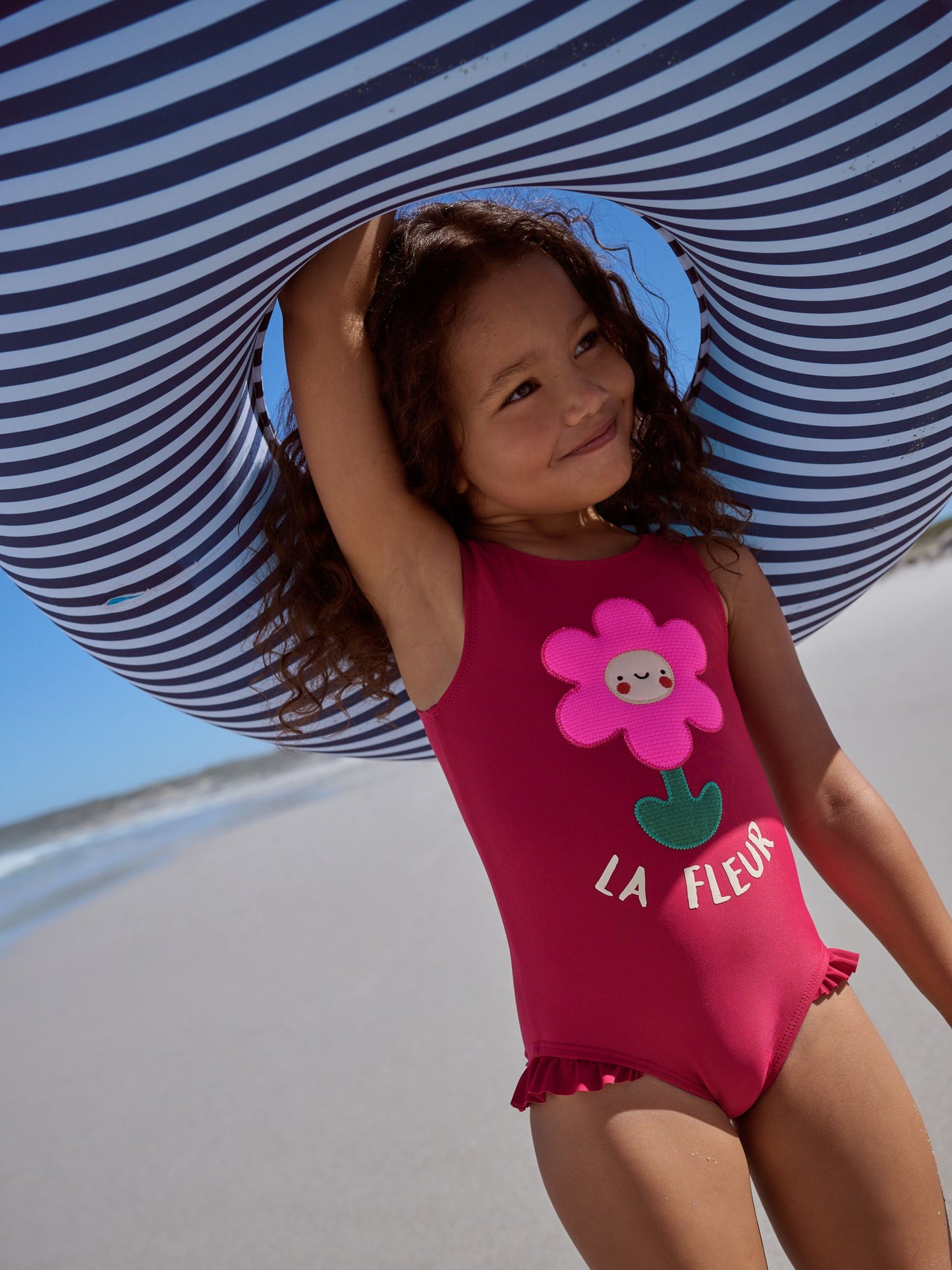 Berry Red Frill Leg Swimsuit (3mths-7yrs) image 6